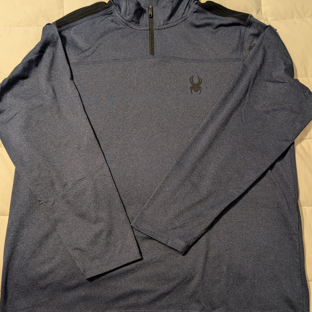 Two Spyder Blue and Charcoal Gray Long Sleeve Pullovers